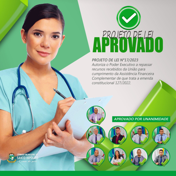 PROJETO DE LEI APROVADO!
