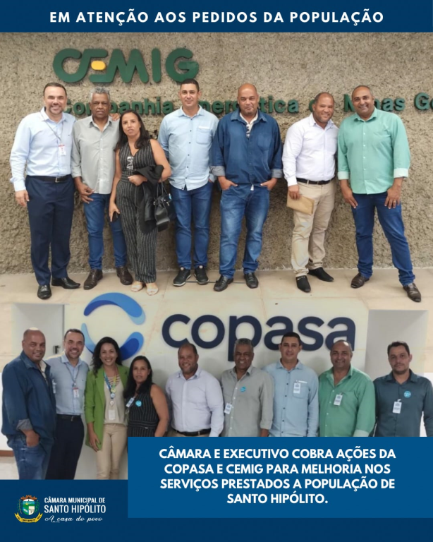 REUNIÃO COM REPRESENTANTES DA COPASA E CEMIG